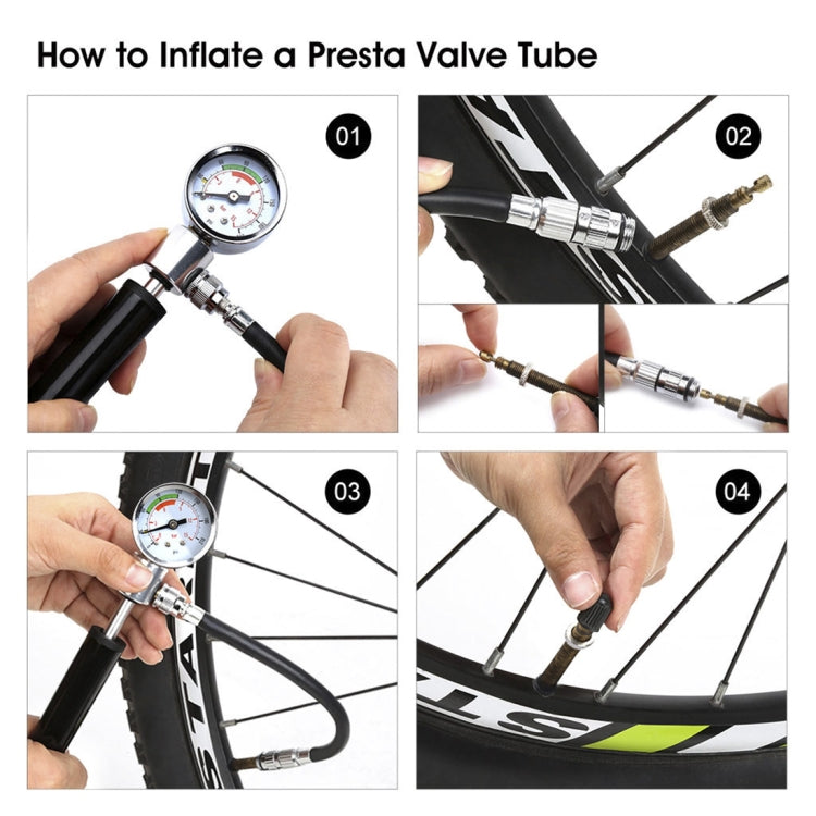 Portable High Pressure Pump Bicycle Pump Mini Mountain Bike Pump + Glue-free Tire Repair Box, Bicycle Pump + Glue-free Tire Repair Box