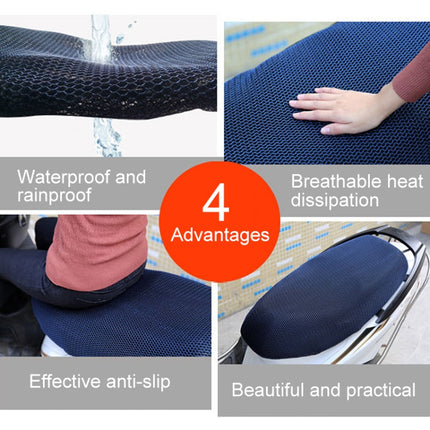 Waterproof Motorcycle Sun Protection Heat Insulation Seat Cover Prevent Bask In Seat Scooter Cushion Protect, Size: XXL, Length: 86- 92cm; Width: 40-56cm