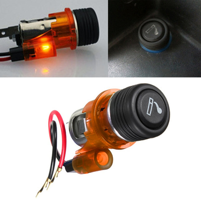 Car 10A 12V European Standard Cigarette Lighter Full Assembly with Light