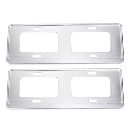 2 PCS Car License Plate Magnesium Alloy Bracket Frame Holder Stand Mount(Silver)