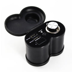 Portable Motorcycle Aluminum Alloy Dual USB Charger Cigarette Lighter