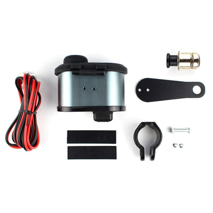 Portable Motorcycle Aluminum Alloy Dual USB Charger Cigarette Lighter