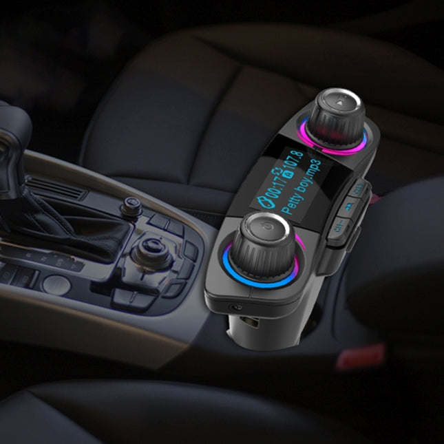 BT06 Dual USB Charging Smart Bluetooth 4.0 + EDR FM Transmitter MP3 Music Player Car Kit with 1.3 inch LED Screen, Support Bluetooth Call, TF Card & U Disk, BT06