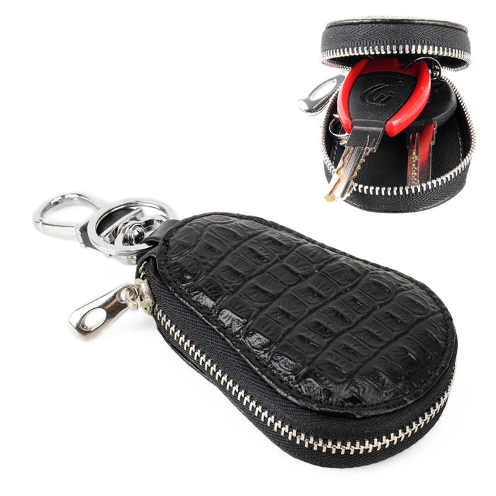 Universal Leather Crocodile Texture Waist Hanging Zipper Wallets Key Holder Bag (No Include Key)