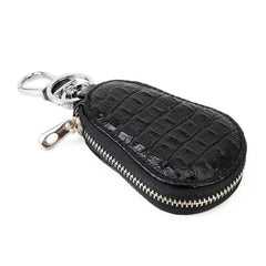 Universal Leather Crocodile Texture Waist Hanging Zipper Wallets Key Holder Bag (No Include Key)