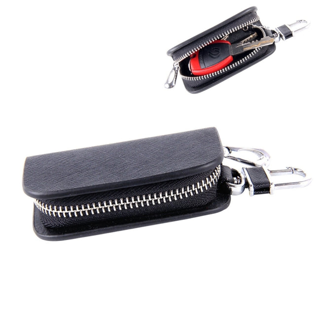 Universal Leather Denim Texture Waist Hanging Zipper Wallets Key Holder Bag (No Include Key)