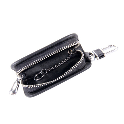 Universal Leather Denim Texture Waist Hanging Zipper Wallets Key Holder Bag (No Include Key)
