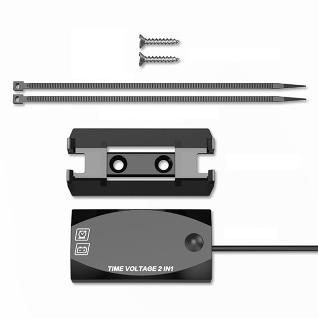 Motorcycle Multi-functional 2 in 1 Digital Display Voltmeter + Electronic Clock, 6-30V IP67