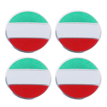 4 PCS Italy Flag Metal Car Sticker Wheel Hub Caps Centre Cover Decoration
