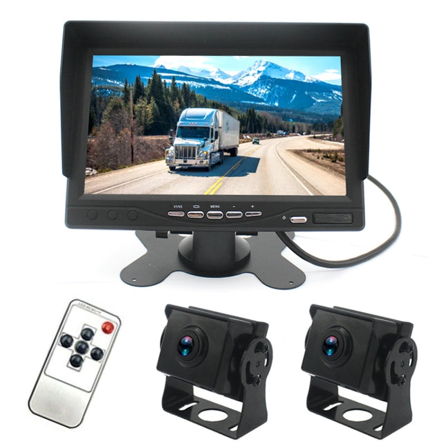 PZ612-2AHD IP67 120 Degree Car AHD 1080P 2 Megapixels 7 inch Front and Rear Double Recording 2 Way Rearview Mirror Monitor, Night Vision Full Color, with Video Function, PZ612-2AHD
