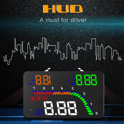 T100 OBD2 4 inch Vehicle-mounted Head Up Display Security System, Support Car Speed / Engine Revolving Speed Display / Instantaneous Fuel Consumption / Detection and Elimination Fault Code