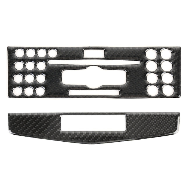 2 PCS Car CD Adjustment Frame Carbon Fiber Decorative Sticker for Mercedes-Benz W204 2007-2010