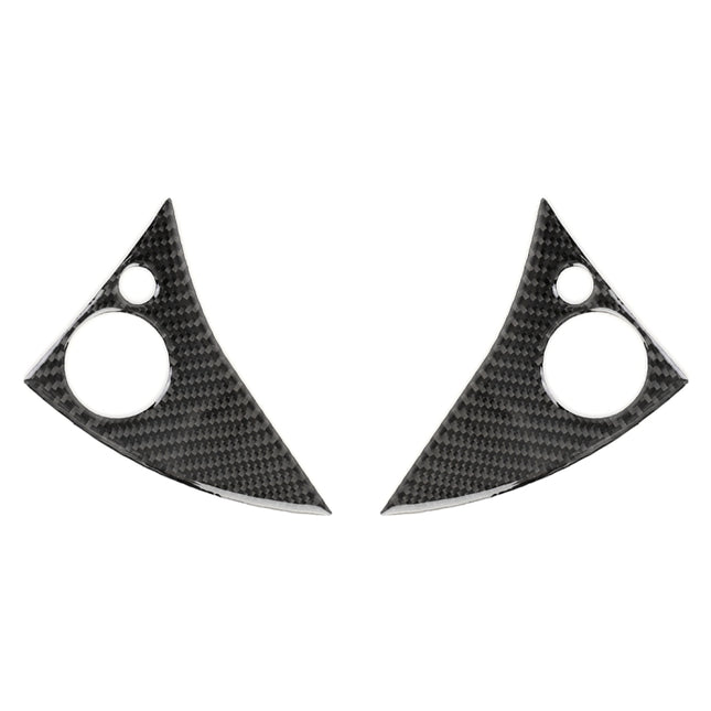 2 PCS Car Steering Wheel Button Carbon Fiber Decorative Sticker for Mercedes-Benz W204 2007-2010