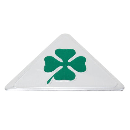 Four Leaf Clover Herb Luck Symbol Aluminum Slim Triangle Badge Emblem Labeling Sticker Styling Car Dashboard  Decoration, Four Leaf Clover 1
