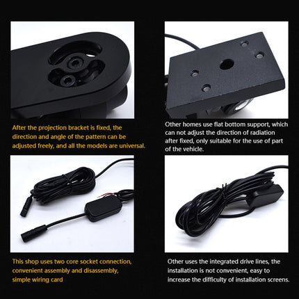 2 PCS DC 8-36V Ghost Shadow Courtesy Angel Wings Projection Lamp Car Door LED Welcome Lights