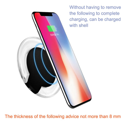 15W Safety Wireless and Limitless QI-standard Wireless Charger Fast Charging Charger with Micro USB Cable, Black+White