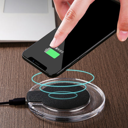 15W Safety Wireless and Limitless QI-standard Wireless Charger Fast Charging Charger with Micro USB Cable, Black+White