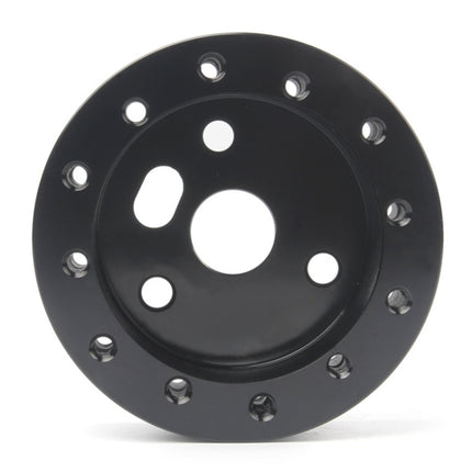 Car Hub for 6-Hole to 3-Hole Steering Wheel Adapter Boss Kit Steering Wheel Spacer Bolts, Adapter (Black)