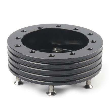 Car Hub for 6-Hole to 3-Hole Steering Wheel Adapter Boss Kit Steering Wheel Spacer Bolts, Adapter (Black)