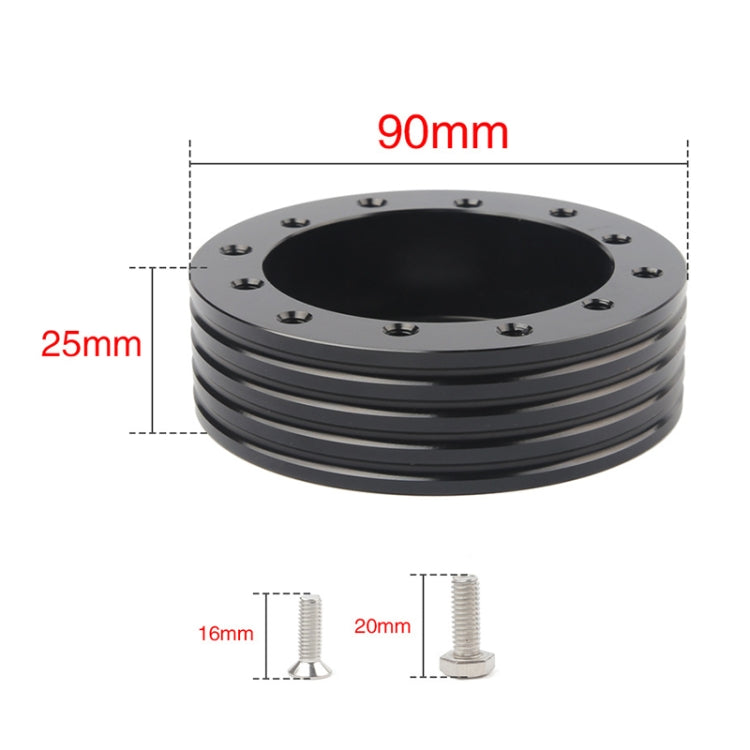 Car Hub for 6-Hole to 3-Hole Steering Wheel Adapter Boss Kit Steering Wheel Spacer Bolts, Adapter (Black)