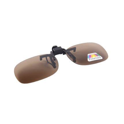 Polarized Clip-on Flip Up Plastic Clip Sunglasses Lenses Glasses Unbreakable Driving Fishing Outdoor Sport, Brown, Dark Green, Yellow