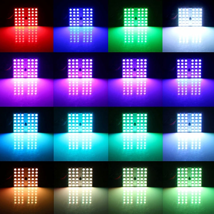 2 PCS Colorful 36MM Bicuspid Remote Control Car Dome Lamp LED Reading Light with 6 LED Lights
