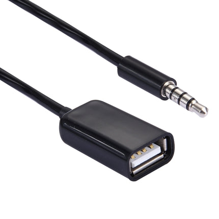 3.5mm Male to USB 2.0 Female Audio Converter Retractable Coiled Cable for Car MP3 Speaker U Disk, Length: 1m