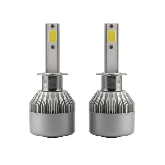 2pcs H1 18W 1800LM 6000K Waterproof IP68 Car Auto LED Headlight with 2 COB LED Lamps, DC 9-36V, H1