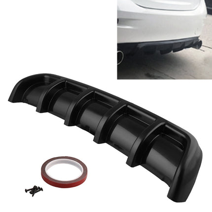 Universal Car Rear Bumper Lip Diffuser 6 Shark Fin Style Black ABS, Size: 67cm