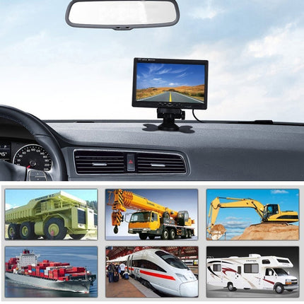 F0505 7 inch HD Car Dual Camera Rearview Mirror Monitor, with 2 x 10m Cable, Dual Camera