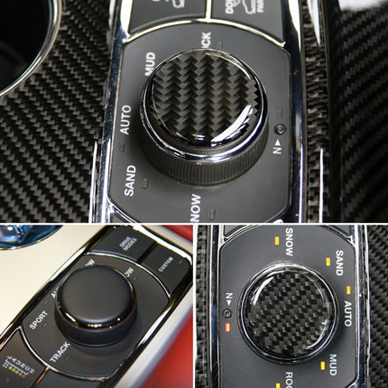 Car Water Cup Rotate Button Panel Carbon Fiber Decorative Sticker for Jeep Grand Cherokee 2014-2018