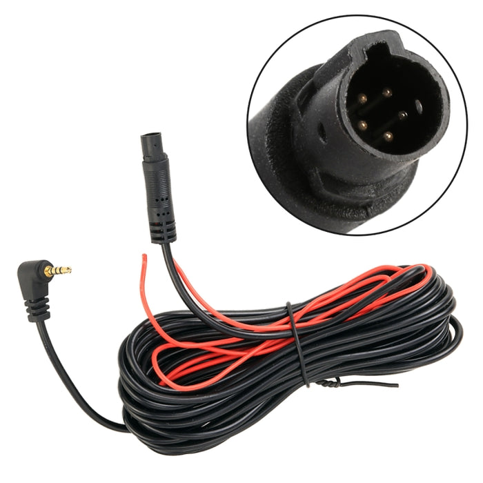 5.5m Universal Car 5P Reversing Camera Extension Cord Rearview Mirror Vehicle Traveling Data Recorder Video Conversion with Plug, 5.5m