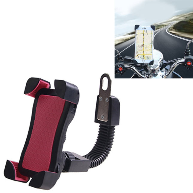 Universal 360 Degrees Free Rotation ABS Motorcycle Phone Bracket Mountain Bike Navigation Bracket GPS/Mobile Holder for 3.5-6.5 inch Mobile Phone