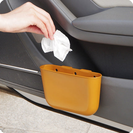 Car Cup Holder Garbage Can Portable Vehicle Trash Can Bin Rubbish Bin Organizer Car-mounted Trash Car Storage Box