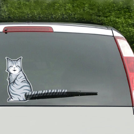 Vehicle Car Rear Windshield Window Wiper Reflective Self-Adhesive Cat Moving Tail Vinyl Decal Sticker