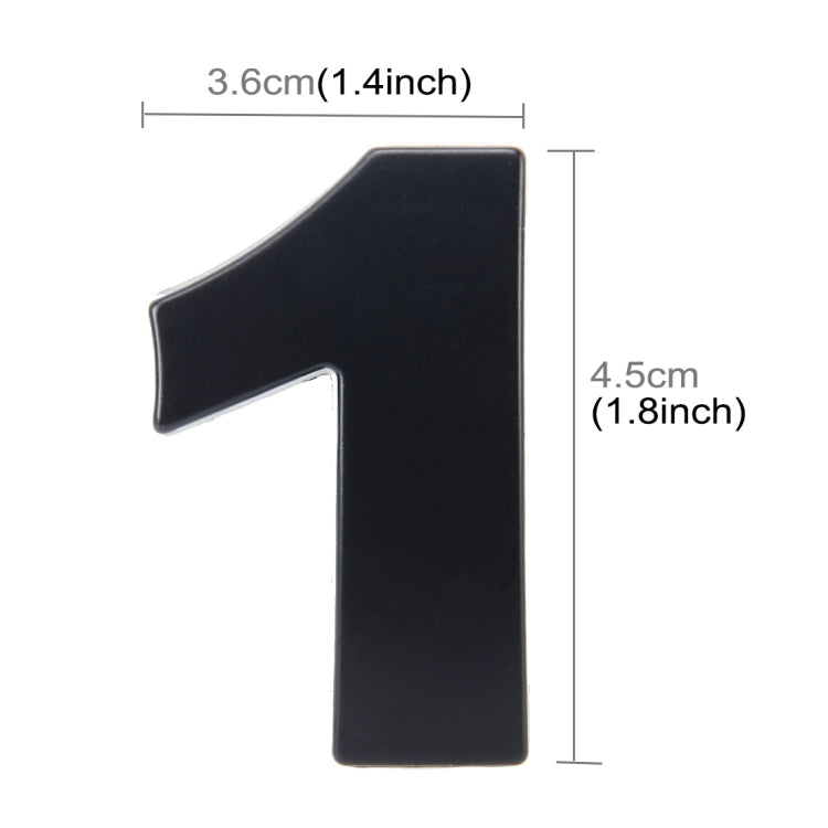Car Vehicle Badge Emblem 3D Number One Self-adhesive Sticker Decal, Size: 3.6*4.5*0.5cm