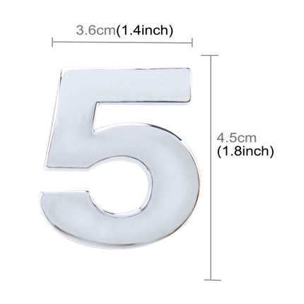 Car Vehicle Badge Emblem 3D Number One Self-adhesive Sticker Decal, Size: 3.6*4.5*0.5cm, 5, 6, 7, 8, 1, 2, 3, 4