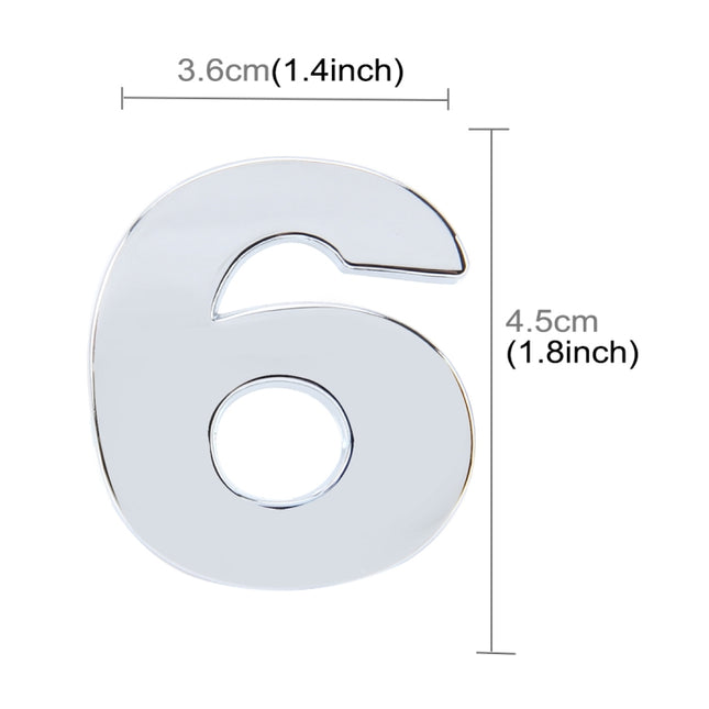 Car Vehicle Badge Emblem 3D Number One Self-adhesive Sticker Decal, Size: 3.6*4.5*0.5cm, 6, 7, 8, 1, 2, 3, 4, 5