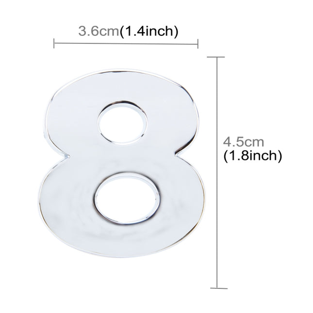 Car Vehicle Badge Emblem 3D Number One Self-adhesive Sticker Decal, Size: 3.6*4.5*0.5cm, 7, 8, 1, 2, 3, 4, 5, 6