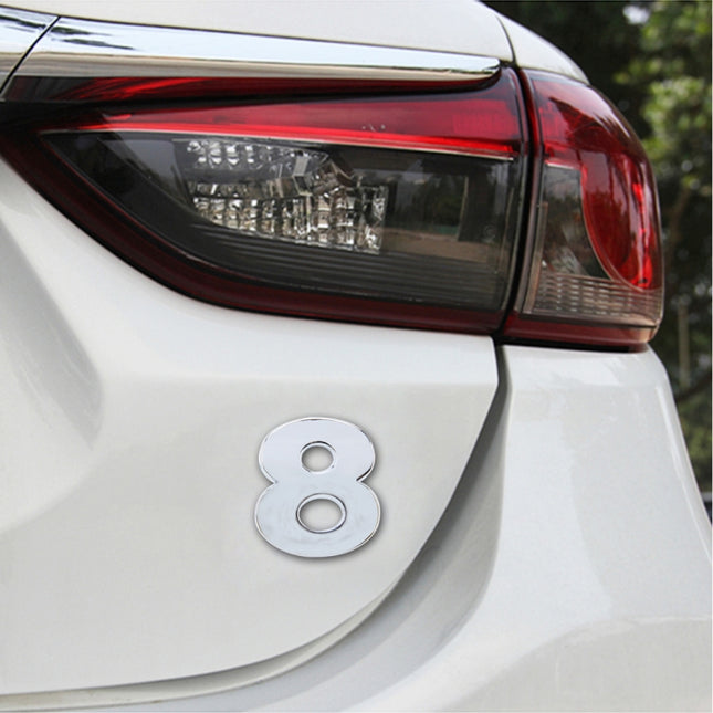 Car Vehicle Badge Emblem 3D Number One Self-adhesive Sticker Decal, Size: 3.6*4.5*0.5cm, 7, 8, 1, 2, 3, 4, 5, 6