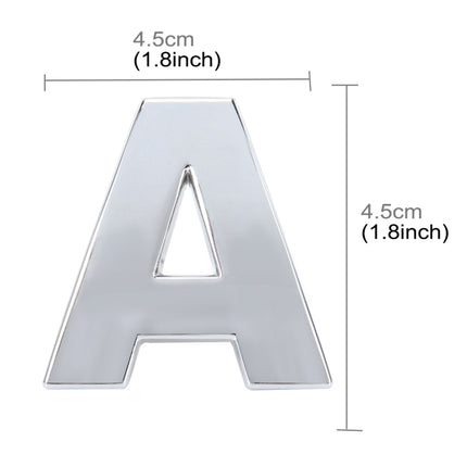 Car Vehicle Badge Emblem 3D English Letter Self-adhesive Sticker Decal, Size: 4.5*4.5*0.5cm, E, A, K, Z, C
