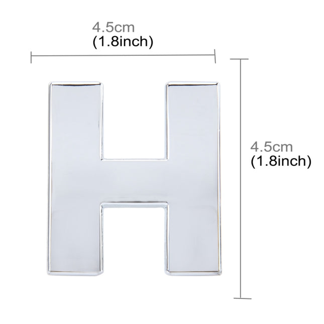Car Vehicle Badge Emblem 3D English Letter Self-adhesive Sticker Decal, Size: 4.5*4.5*0.5cm, H, S
