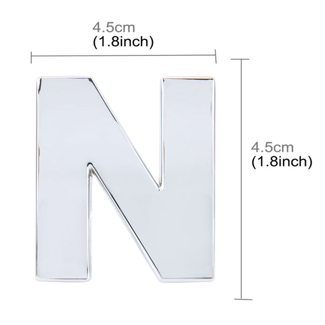 Car Vehicle Badge Emblem 3D English Letter Self-adhesive Sticker Decal, Size: 4.5*4.5*0.5cm, N, D