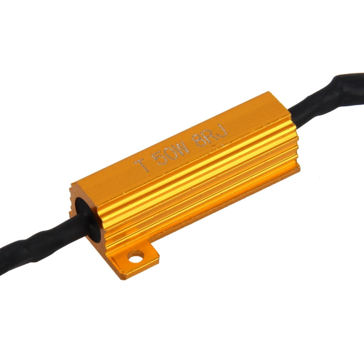 2 PCS 9005 Car Canbus Error Canceller Decoder Load Resistor LED 50W 8 Ohm No Blinking Decoder Heat Resistance Aluminum Case Heat Sink High Power Metal Shell Resistance