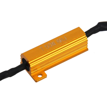 2 PCS H4 Car Canbus Error Canceller Decoder Load Resistor LED 50W 8 Ohm No Blinking Decoder Heat Resistance Aluminum Case Heat Sink High Power Metal Shell Resistance, H4