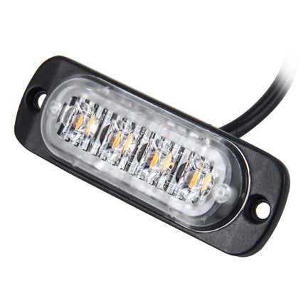 DC 12V-24V 2W 4LEDs SMD-2835 Lamps 17 Flash Patterns 3 Lines Car Flash Lamp Waterproof Car Truck Emergency Strobe Flash Warning Light, Cable Length: 90cm