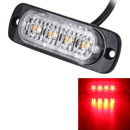 DC 12V-24V 2W 4LEDs SMD-2835 Lamps 17 Flash Patterns 3 Lines Car Flash Lamp Waterproof Car Truck Emergency Strobe Flash Warning Light, Cable Length: 90cm