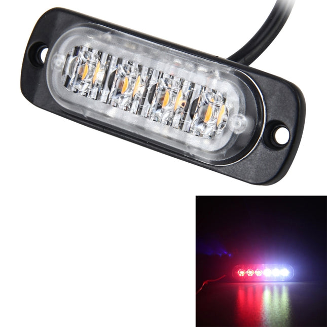 DC 12V-24V 2W 4LEDs SMD-2835 Lamps 17 Flash Patterns 3 Lines Car Flash Lamp Waterproof Car Truck Emergency Strobe Flash Warning Light, Cable Length: 90cm, 4LEDs