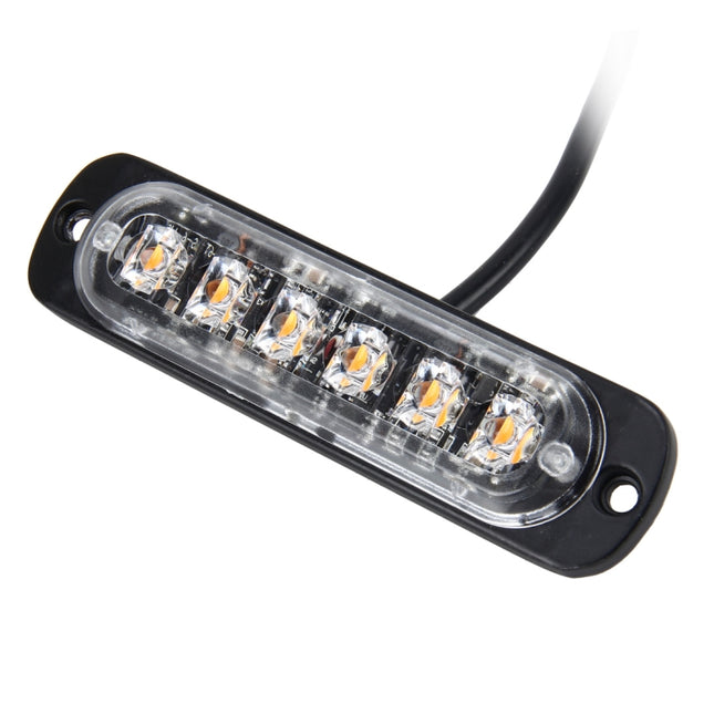 DC 12V-24V 2W 6LEDs SMD-2835 Lamps 17 Flash Patterns 3 Lines Car Flash Lamp Waterproof Car Truck Emergency Strobe Flash Warning Light, Cable Length: 90cm, 6LEDs