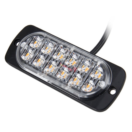 DC 12V-24V 2W 12LEDs SMD-2835 Lamps 17 Flash Patterns 3 Lines Car Flash Lamp Waterproof Car Truck Emergency Strobe Flash Warning Light, Cable Length: 90cm